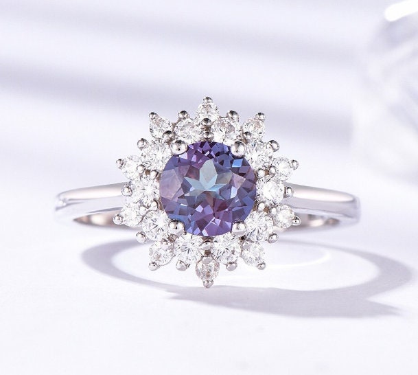 Alexandrite Ring, Woman Ring, 925 Sterling Silver Alexandrite Ring, Statement Ring, Engagement and Wedding Ring, Round Cut Ring | Save 33% - Rajasthan Living 13