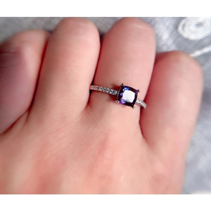 Alexandrite Ring, Woman Ring, 925 Sterling Silver Alexandrite Ring, Statement Ring, Engagement and Wedding Ring, Cushion Cut Ring | Save 33% - Rajasthan Living 6