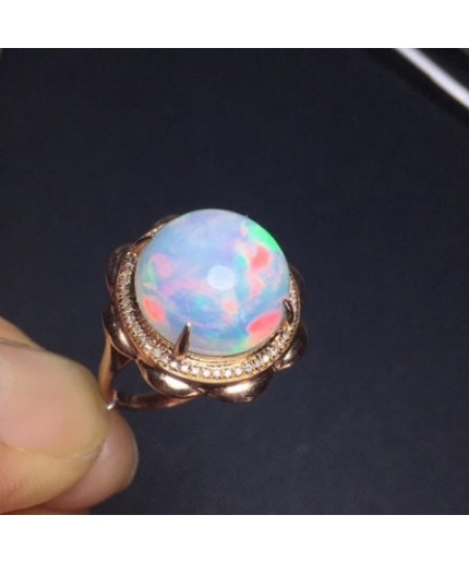 Natural Fire Opal Ring, 18k Rose Gold Ring, Engagement Ring, Wedding Ring, Luxury Ring, Ring/Band | Save 33% - Rajasthan Living 3