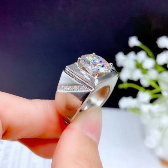 Moissanite Ring, 925 Sterling Silver, 3ct Moissanite Ring, Engagement Ring, Wedding Ring, Luxury Ring, Ring/Band, Round Cut Ring | Save 33% - Rajasthan Living 9
