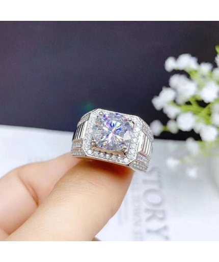 Moissanite Ring, 925 Sterling Silver, 3ct Moissanite Ring, Engagement Ring, Wedding Ring, Luxury Ring, Ring/Band, Round Cut Ring | Save 33% - Rajasthan Living