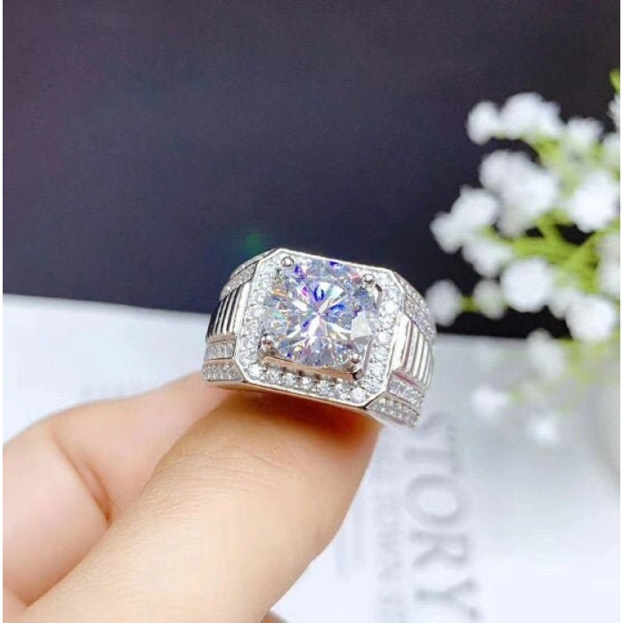 Moissanite Ring, 925 Sterling Silver, 3ct Moissanite Ring, Engagement Ring, Wedding Ring, Luxury Ring, Ring/Band, Round Cut Ring | Save 33% - Rajasthan Living 5