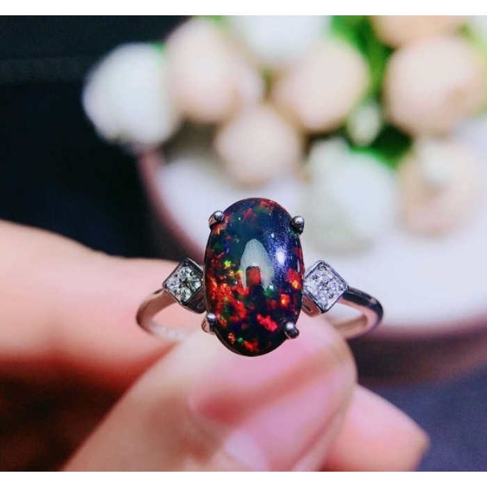Natural Black Opal Ring,925 Sterling Silver,Engagement Ring, Wedding Ring, Luxury Ring, Ring/Band | Save 33% - Rajasthan Living 6