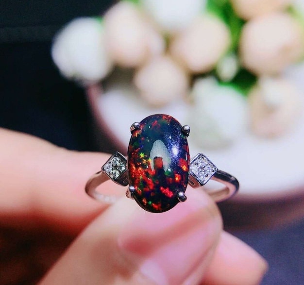Natural Black Opal Ring,925 Sterling Silver,Engagement Ring, Wedding Ring, Luxury Ring, Ring/Band | Save 33% - Rajasthan Living 9