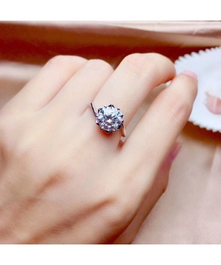 Moissanite Ring, 925 Sterling Silver, 1ct 2ct Moissanite Ring, Engagement Ring, Wedding Ring, Luxury Ring, Ring/Band, Round Cut Ring | Save 33% - Rajasthan Living 3