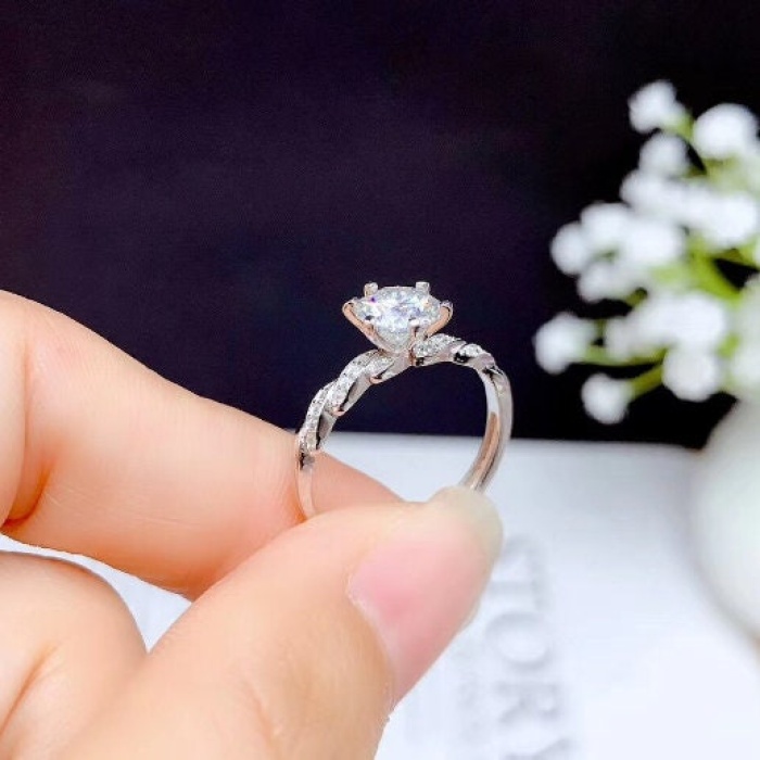 Moissanite Ring, 925 Sterling Silver, 1ct Moissanite Ring, Engagement Ring, Wedding Ring, Luxury Ring, Ring/Band, Round Cut Ring | Save 33% - Rajasthan Living 9