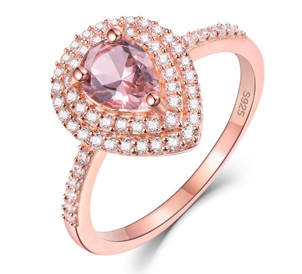 Morganite Woman Ring, Morganite Ring, 925 Sterling Silver Statement Ring, Engagement and Wedding Ring, Luxury Ring, Pear Cut Ring | Save 33% - Rajasthan Living 10