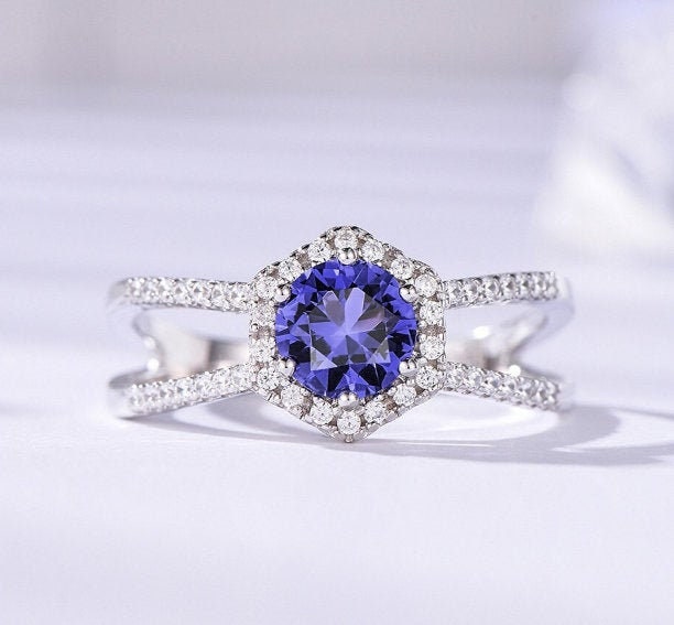 Tanzanite Ring, 925 Sterling Silver Engagement Ring, Weddingman Ring, C Ring, Tanzanite Ring, luxury Ring, soliture Ring, Round cut Ring | Save 33% - Rajasthan Living 9