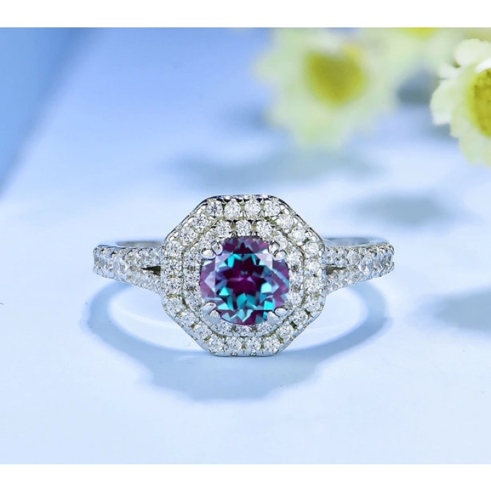 Alexandrite Ring, Woman Ring, 925 Sterling Silver Alexandrite Ring, Statement Ring, Engagement and Wedding Ring, Round Cut Ring | Save 33% - Rajasthan Living 5