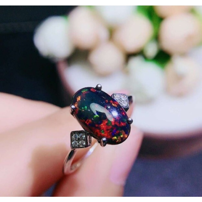 Natural Black Opal Ring,925 Sterling Silver,Engagement Ring, Wedding Ring, Luxury Ring, Ring/Band | Save 33% - Rajasthan Living 8
