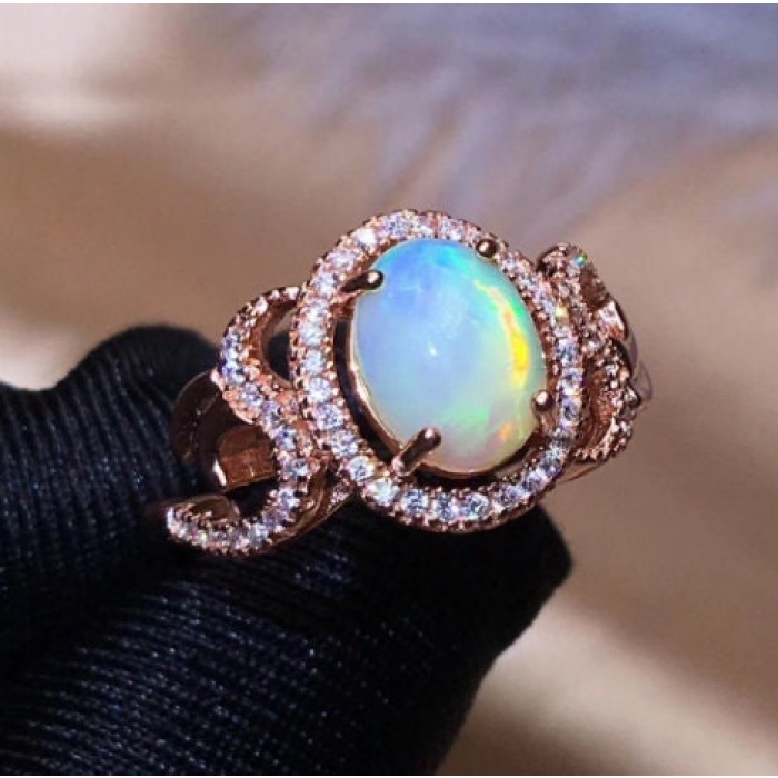 Natural Fire Opal Ring, 925 Sterling Silver, Engagement Ring, Wedding Ring, Luxury Ring, Ring/Band, Oval Opal Ring, Bridesmaids Gift | Save 33% - Rajasthan Living 6