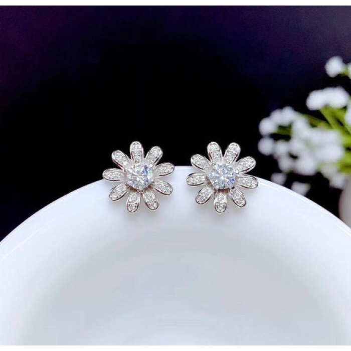 Moissanite Studs Earrings, 925 Sterling Silver, Studs Earrings, Earrings, Moissanite Earrings, Luxury Earrings, Round Cut Stone Earrings | Save 33% - Rajasthan Living 11
