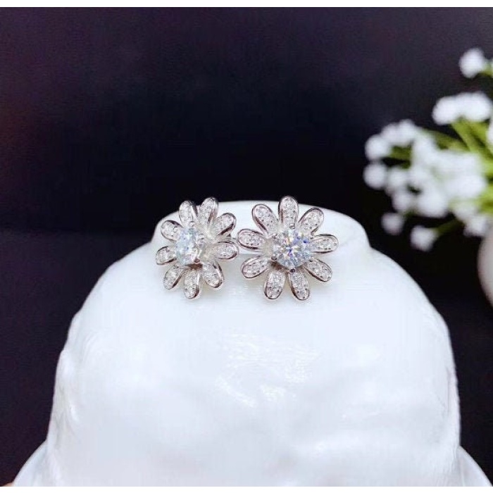 Moissanite Studs Earrings, 925 Sterling Silver, Studs Earrings, Earrings, Moissanite Earrings, Luxury Earrings, Round Cut Stone Earrings | Save 33% - Rajasthan Living 6