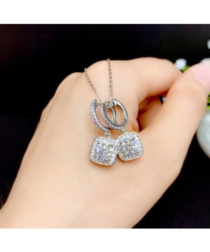 Moissanite Drop Earrings, 925 Sterling Silver, Drop Earrings, Earrings, Moissanite Earrings, Luxury Earrings, Round Cut Stone Earrings | Save 33% - Rajasthan Living