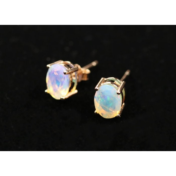Natural Opal Studs Earrings, 925 Sterling Silver, Opal Studs Earrings, Earrings, Opal Earrings, Luxury Earrings, Oval Cut Stone Earrings | Save 33% - Rajasthan Living 6
