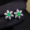 Natural Emerald Stud Earrings, 925 Sterling Silver, Emerald Stud Earrings, Emerald Silver Earrings Luxury Earrings, Round Cut Stone Earrings | Save 33% - Rajasthan Living 8