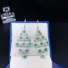 Natural Emerald Drop Earrings, 925 Sterling Silver, Emerald Drop Earrings, Emerald Silver Earrings, Luxury Earrings, Round Cut Stone Earring | Save 33% - Rajasthan Living 16