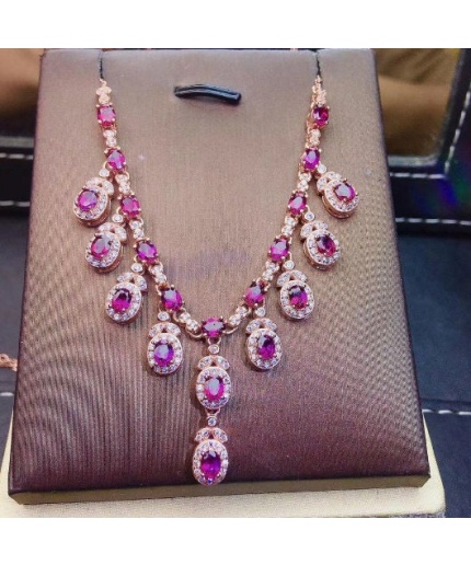 Natural Garnet Pendant, Engagement Pendent, Garnet Pendent, Woman Pendant, Pendant Necklace, Luxury Pendent, Oval Stone Pendent | Save 33% - Rajasthan Living 3