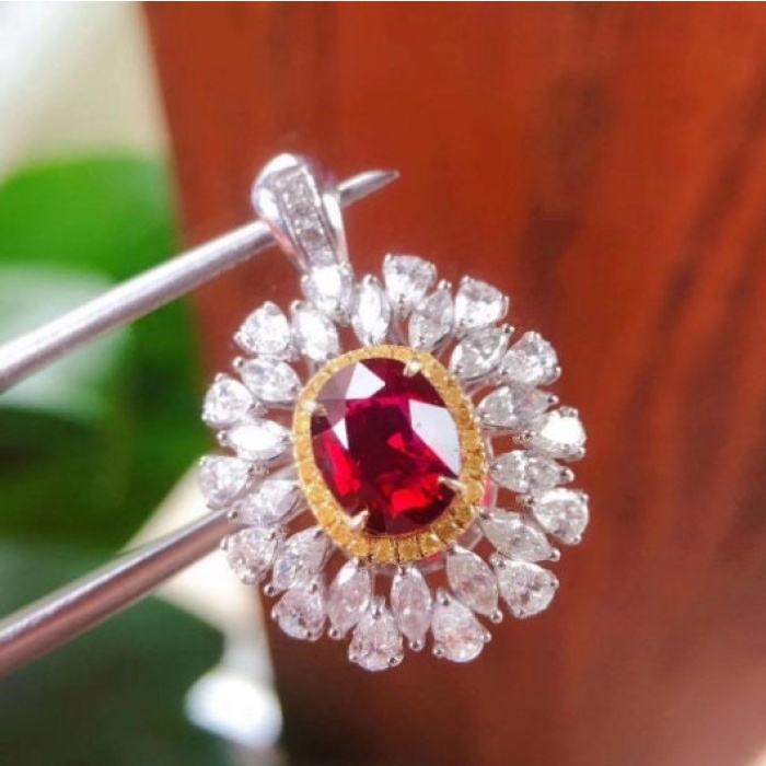 Natural Ruby Ring,925 Sterling Silver,Engagement Ring, Wedding Ring, Luxury Ring, Ring/Band, Ruby Pendant, Ruby Jewelry Set, Round Cut Ring | Save 33% - Rajasthan Living 8