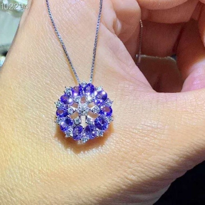 Natural Tanzanite Pendant, Engagement Pendent, Tanzanite Silver Pendent, Woman Pendant, Pendant Necklace, Luxury Pendent, Oval Cut Pendent | Save 33% - Rajasthan Living 7