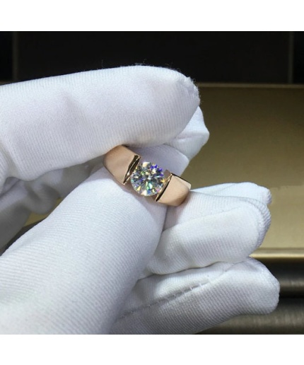 Moissanite Ring, 18k Gold, Moissanite Ring, Engagement Ring, Wedding Ring, Men Ring, Luxury Ring, Ring/Band, Round Cut Ring | Save 33% - Rajasthan Living 3