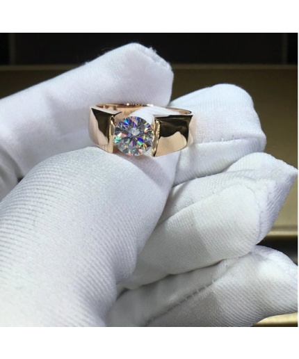 Moissanite Ring, 18k Gold, Moissanite Ring, Engagement Ring, Wedding Ring, Men Ring, Luxury Ring, Ring/Band, Round Cut Ring | Save 33% - Rajasthan Living