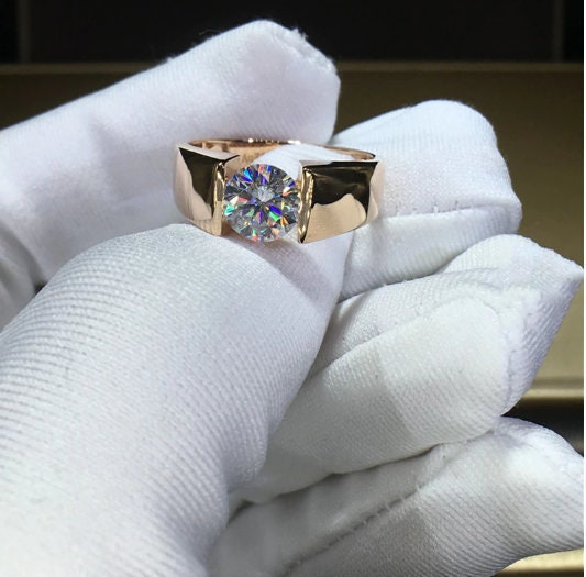 Moissanite Ring, 18k Gold, Moissanite Ring, Engagement Ring, Wedding Ring, Men Ring, Luxury Ring, Ring/Band, Round Cut Ring | Save 33% - Rajasthan Living 15
