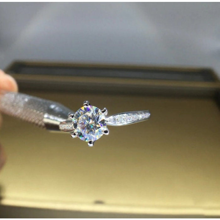 Moissanite Ring, 18k Gold, Moissanite Ring, Engagement Ring, Wedding Ring, Luxury Ring, Ring/Band, Round Cut Ring | Save 33% - Rajasthan Living 11