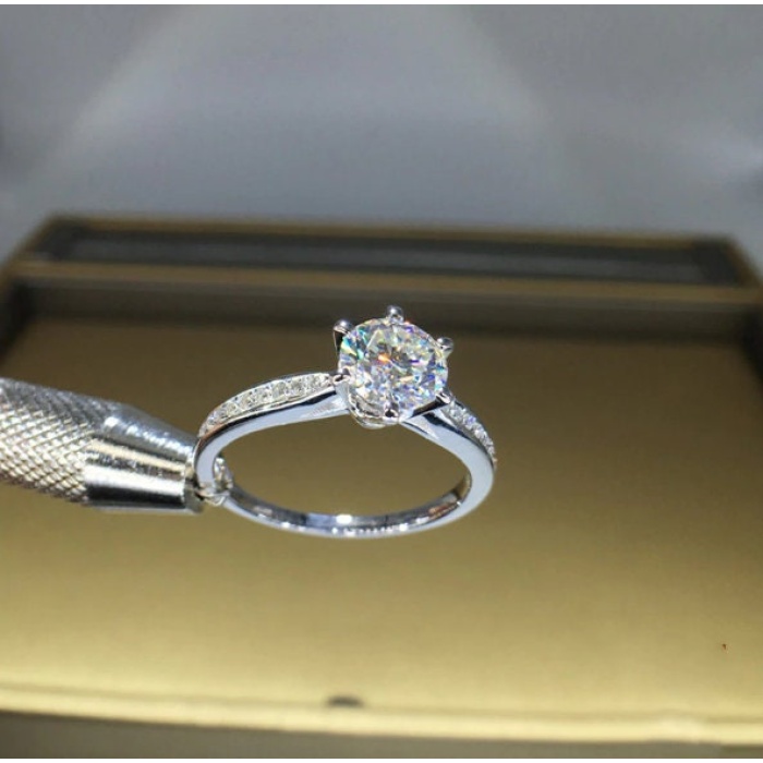 Moissanite Ring, 18k Gold, Moissanite Ring, Engagement Ring, Wedding Ring, Luxury Ring, Ring/Band, Round Cut Ring | Save 33% - Rajasthan Living 13