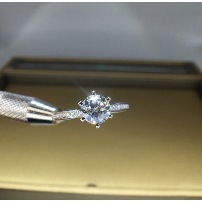 Moissanite Ring, 18k Gold, Moissanite Ring, Engagement Ring, Wedding Ring, Luxury Ring, Ring/Band, Round Cut Ring | Save 33% - Rajasthan Living 5