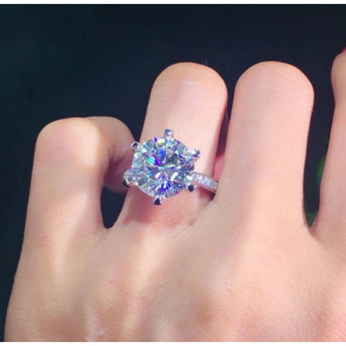 Moissanite Ring, 18k Gold, Moissanite Ring, Engagement Ring, Wedding Ring, Luxury Ring, Ring/Band, Round Cut Ring | Save 33% - Rajasthan Living 5