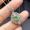 Natural Emerald Pendant, Engagement Pendant, Emerald Silver Pendent, Woman Pendant, Pendant Necklace, Luxury Pendent, Oval Cut Stone Pendent | Save 33% - Rajasthan Living 11