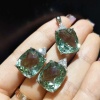 Natural Green Amethyst Jewelry Set, Engagement Ring, Green Amethyst Jewellery Set, Woman Pendant, Luxury Pendent, Cushion Cut Stone Pendent | Save 33% - Rajasthan Living 16