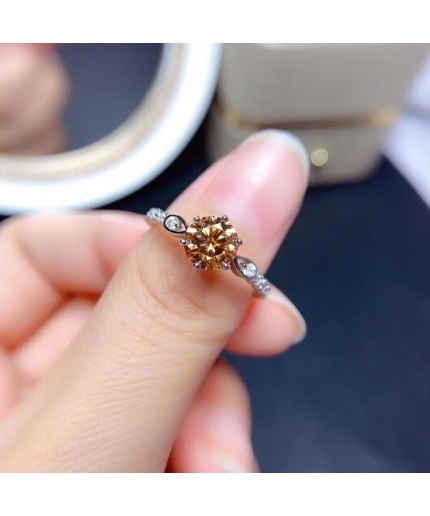Yellow Moissanite Ring, 925 Sterling Silver, 1ct Moissanite Ring, Engagement Ring, Wedding Ring, Luxury Ring, Ring/Band, Round Cut Ring | Save 33% - Rajasthan Living 3