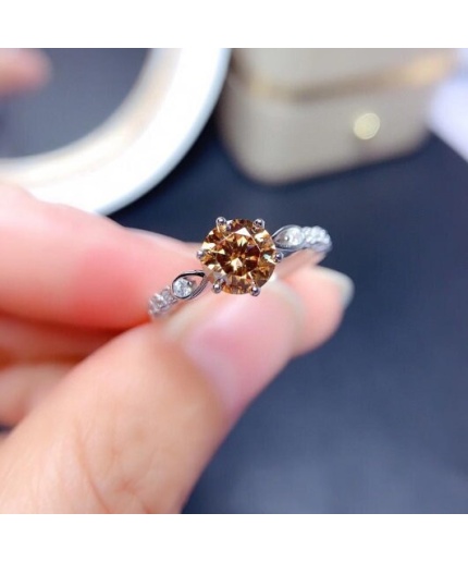 Yellow Moissanite Ring, 925 Sterling Silver, 1ct Moissanite Ring, Engagement Ring, Wedding Ring, Luxury Ring, Ring/Band, Round Cut Ring | Save 33% - Rajasthan Living