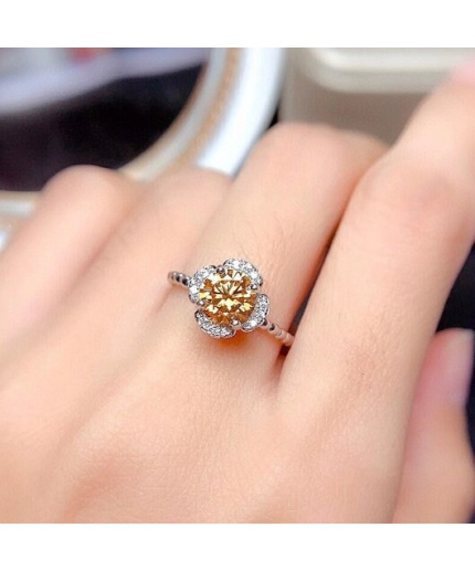 Yellow Moissanite Ring, 925 Sterling Silver, 1ct Moissanite Ring, Engagement Ring, Wedding Ring, Luxury Ring, Ring/Band, Round Cut Ring | Save 33% - Rajasthan Living 3