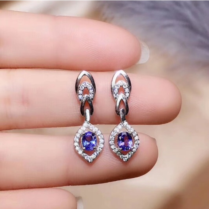 Natural Tanzanite Jewelry Set, Engagement Ring, Tanzanite Jewelry, Women Pendant, Tanzanite Necklace, Luxury Pendant, Oval Cut Stone Pendant | Save 33% - Rajasthan Living 11