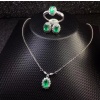 Natural Emerald Jewelry Set, Engagement Ring, Emerald Silver Pendent, Woman Earring Pendant Necklace, Luxury Pendent, Oval Cut Stone Pendent | Save 33% - Rajasthan Living 11