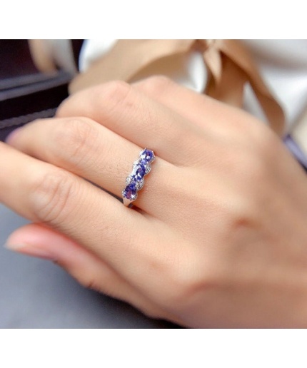 Natural Tanzanite Ring, 925 Sterling Sliver Engagement Ring, Tanzanite Ring, Wedding Ring, luxury Ring, soliture Ring, Oval cut Ring | Save 33% - Rajasthan Living 3