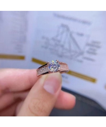 Moissanite Ring, 925 Sterling Silver, 1ct Moissanite Ring, Man Engagement Ring, Wedding Ring, Luxury Ring, Ring/Band, Round Cut Ring | Save 33% - Rajasthan Living