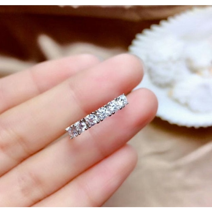 Moissanite Ring, 925 Sterling Silver, Moissanite Band, Engagement Ring, Wedding Ring, Luxury Ring, Ring/Band, Round Cut Ring | Save 33% - Rajasthan Living 7