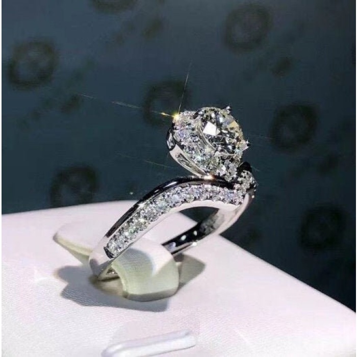 Moissanite Ring, 925 Sterling Silver, 1ct Moissanite Ring, Engagement Ring, Wedding Ring, Luxury Ring, Ring/Band, Round Cut Ring | Save 33% - Rajasthan Living 5