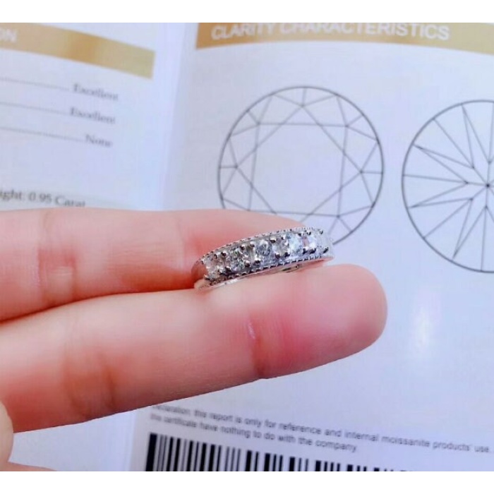 Moissanite Ring, 925 Sterling Silver, Moissanite Band, Engagement Ring, Wedding Ring, Luxury Ring, Ring/Band, Round Cut Ring | Save 33% - Rajasthan Living 7
