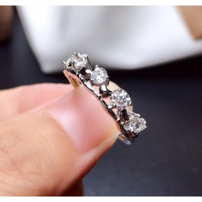 Moissanite Ring, 925 Sterling Silver, Moissanite Band, Engagement Ring, Wedding Ring, Luxury Ring, Ring/Band, Round Cut Ring | Save 33% - Rajasthan Living 5