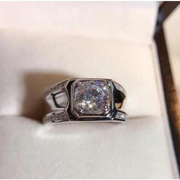 Moissanite Ring, 925 Sterling Silver, 2ct Moissanite Ring, Engagement Ring, Wedding Ring, Luxury Ring, Man’s Ring, Round Cut Ring | Save 33% - Rajasthan Living 7