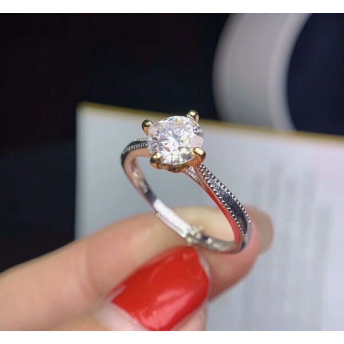 Moissanite Ring, 925 Sterling Silver, 1ct/2ct Moissanite Ring, Engagement Ring, Wedding Ring, Luxury Ring, Ring/Band, Round Cut Ring | Save 33% - Rajasthan Living 9