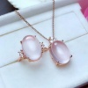 Natural Rose Quartz Jewelry Set, Engagement Ring, Rose Quartz Silver Pendent, Woman Pendant, Pendant Necklace, Luxury Ring, Oval Cabochon | Save 33% - Rajasthan Living 12