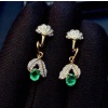 Natural Emerald Drop Earrings, 925 Sterling Silver, Emerald Drop Earrings, Emerald Silver Earrings, Luxury Earrings, Oval Cut Stone Earrings | Save 33% - Rajasthan Living 10
