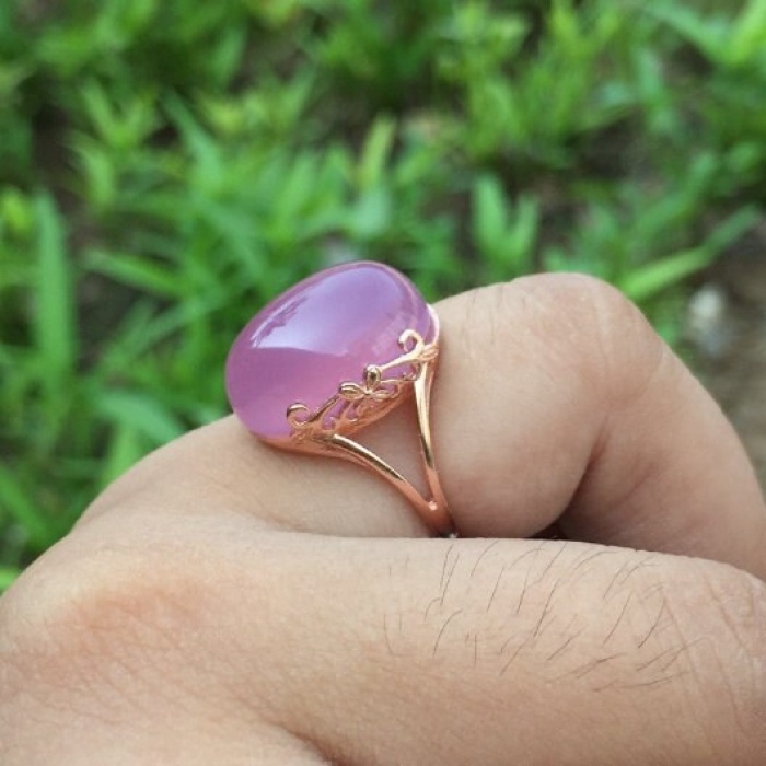 Natural Rose Quartz Ring, 925 Sterling Sliver, Rose Quartz Engagement Ring, Garnet Wedding Ring Garnet luxury Ring, Ring/Band, Oval Cabochon | Save 33% - Rajasthan Living 8