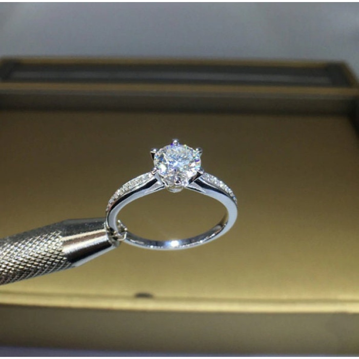 Moissanite Ring, 18k Gold, Moissanite Ring, Engagement Ring, Wedding Ring, Luxury Ring, Ring/Band, Round Cut Ring | Save 33% - Rajasthan Living 10